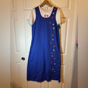 VTG Blue Embroidered Maxi Dress